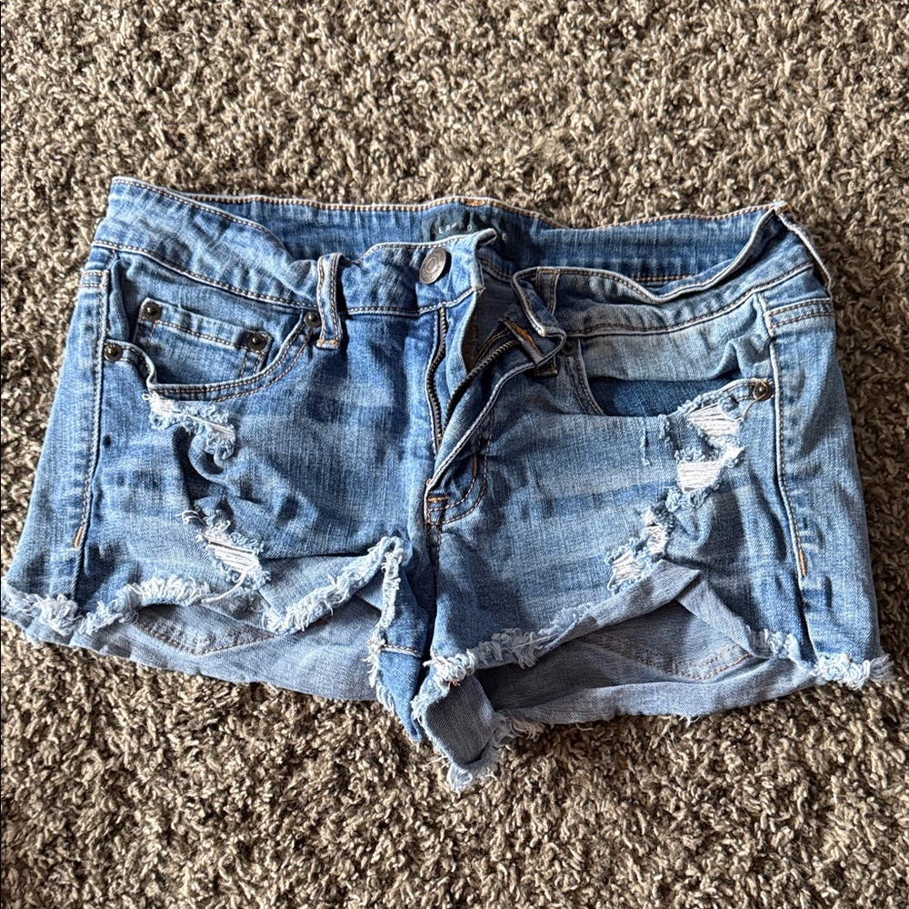 Aeropostale Light Blue Distressed Jean Shorts